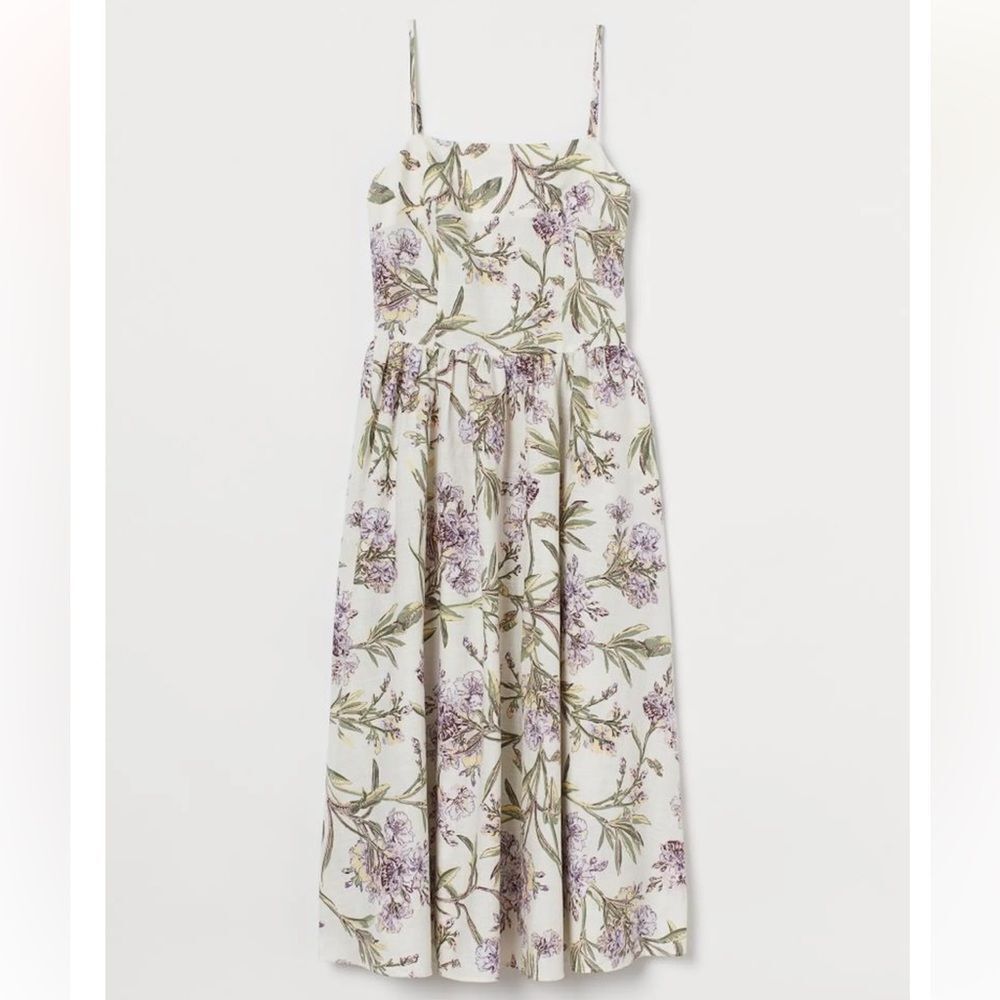 H&M Floral Sundress Spaghetti Strap Dress with pockets size XL